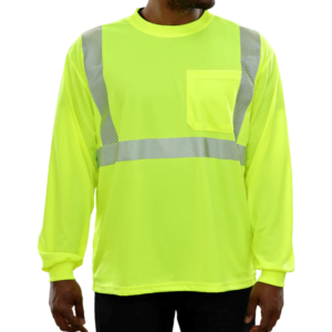 3M™ COMFORT TRIM LIME BIRDSEYE LONG SLEEVE HI-VIS POCKET SHIRT(202CT-LM))